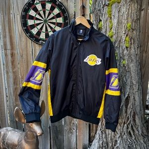 Lakers NBA Black Windbreaker.